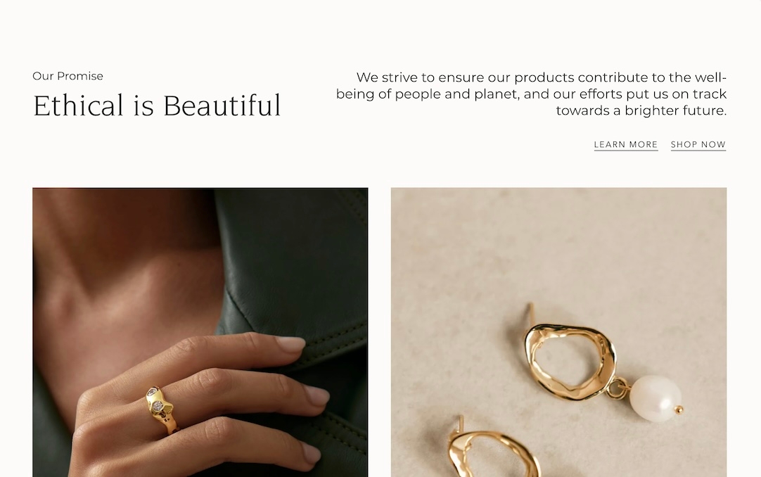 An example of rich text with columns section with 40% and 60% sized columns